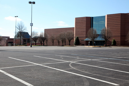 Empty parking lot at a mall.の写真素材