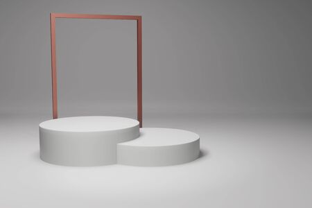 Mock up background/backdrop in minimal illustration design style for product placement/product sale promotion- Minimal product background backdrop style design in 3D illustration or 3D renderingの写真素材