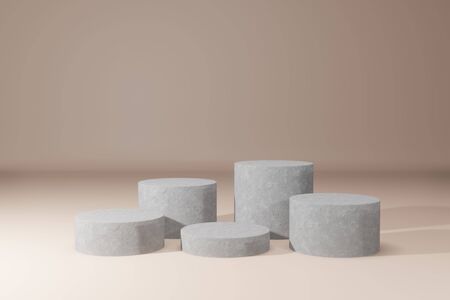 Mock up background/backdrop in minimal illustration design style for product placement/product sale promotion- Minimal product background backdrop style design in 3D illustration or 3D renderingの写真素材