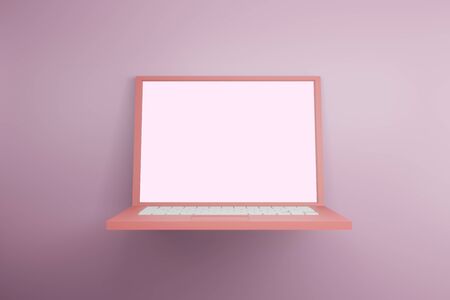 Business Laptop mockup in minimal 3d rendering
