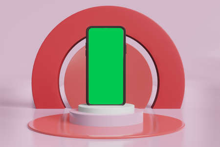 Mobile phone mockup 3d rendering for Scene Creator advertising