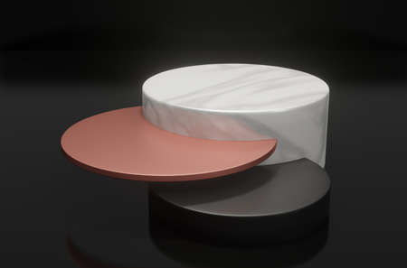 3d rendering empty template podium mockup for product placement