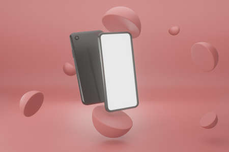 Mobile phone mockup 3d rendering for Scene Creator advertising