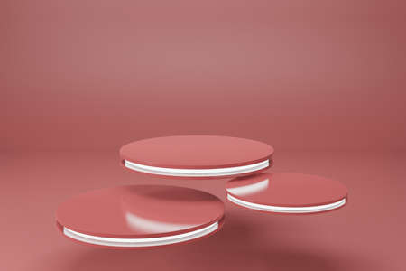 3d rendering empty template podium mockup for product placement