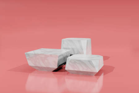 3d rendering empty template podium mockup for product placement