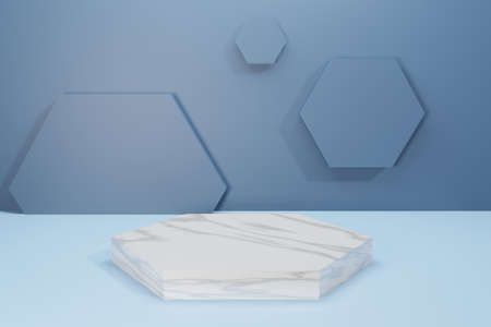 3d rendering empty template podium mockup for product placementの写真素材
