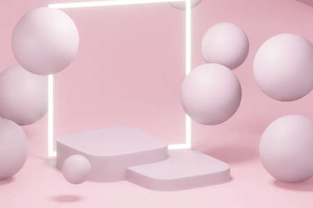 round for product placement in minimal design. podium stage showcaseの写真素材