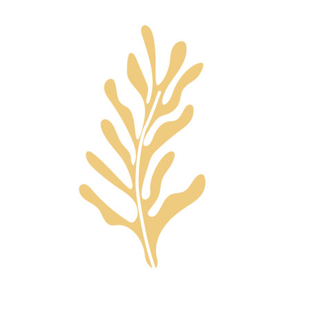 hand drawn shapes and floral leaf design elements. Exotic jungle leaves. Abstract contemporary modern trendy illustrations element iconのイラスト素材