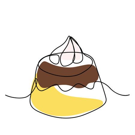 pudding sweet yelly with caramel sauce in minimal