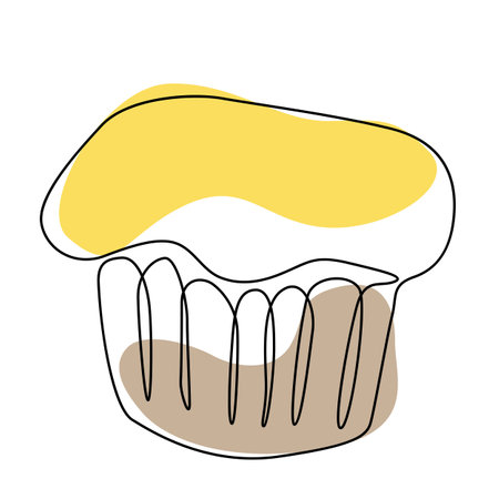 sweet dessert cup cake with cream in minimal