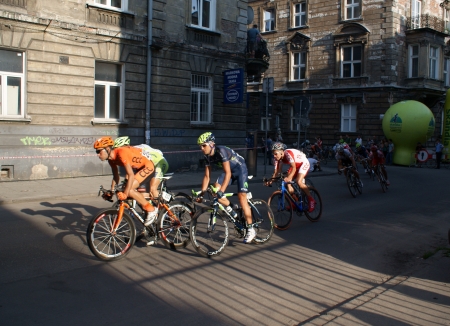 Cracow, Poland - August 06, 2011 - Tour de Pologne cycling raceのeditorial素材