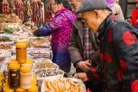 Chinese shopping in townのeditorial素材