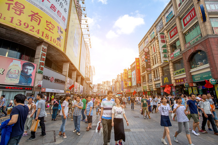 Guangzhou, China - May, 2,2015: Peoples shopping in holiday, here is the famous place nameのeditorial素材