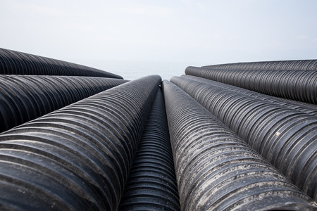 Industrial plastic pipeの写真素材