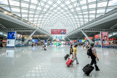 Guangzhou, China - june,14,2015:The guangzhou south railway station is the new and modern railway station.のeditorial素材