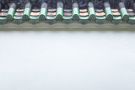 Chinese old building wall backgroundの写真素材