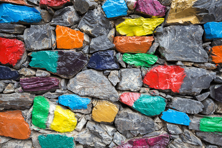 colorful bricks wallの写真素材