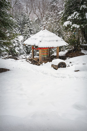 Countryside is in snowy dayの写真素材