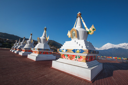Meili snow mountain in yunnan chinaの写真素材