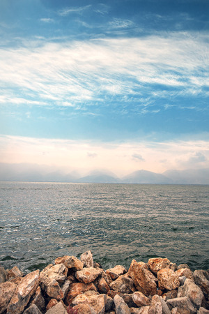 Rocks beside the seaの写真素材