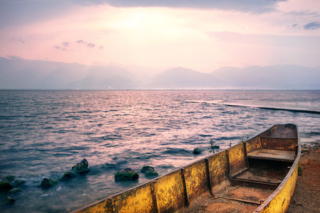 Sunset on the seaの写真素材