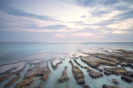sunset on the beachの写真素材