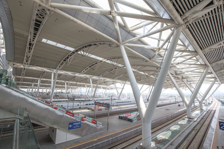 Guangzhou,china - AUG,6,2016:guangzhou south railway station is the modern railway station in guangzhou china.のeditorial素材