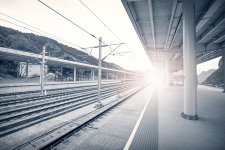 Railway station platformのeditorial素材