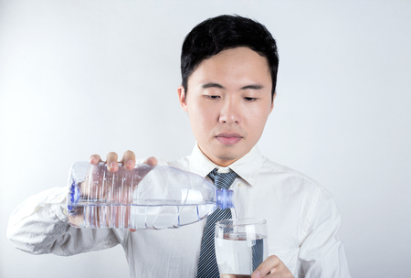 man with waterの写真素材
