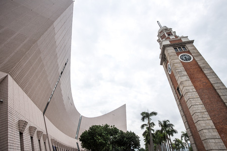 Clock tower in hongkong china.のeditorial素材