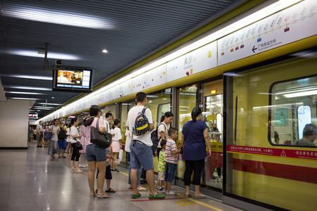 guangzhou,china - july,30,2017:the line one  metro huangsha station in guangzhou china.のeditorial素材