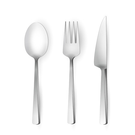 tableware on white backgroundのイラスト素材