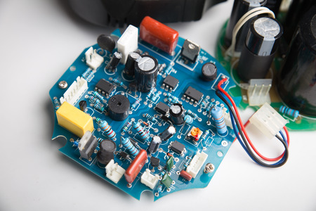 computer digital chip with motherboardの写真素材