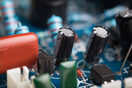 computer digital chip with motherboardの写真素材