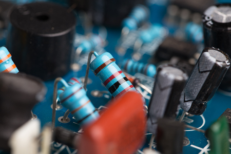 computer digital chip with motherboardの写真素材