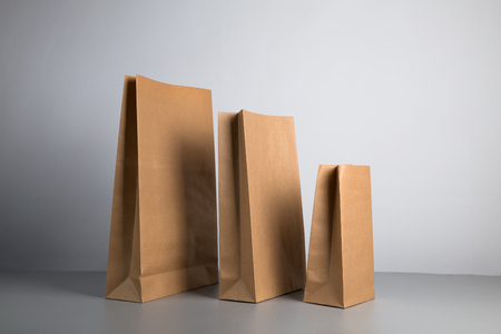 simple recyclable kraft paper bagの写真素材