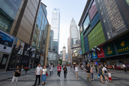 chongqing,china - may,21,2018:chongqing  jiefangbei commercial walking street is the famous place in chongqing china.のeditorial素材