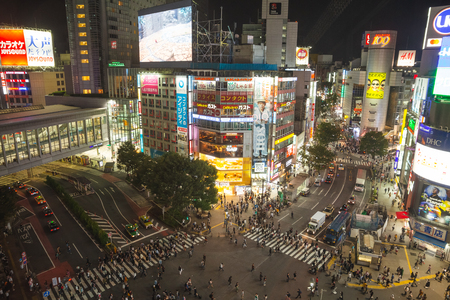 tokyo,japan - oct,8,2018:Shibuya crossroad is the one of the most peoples walking road in world.のeditorial素材