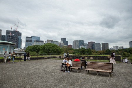 tokyo,japan - oct,8,2018:imperial palace in tokyo japan,many peoples came here to tourism.のeditorial素材