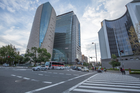 osaka,japan - oct,17,2018:cityscape in osaka japan,here is the NHK kansai TV center.のeditorial素材