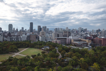cityscape of the osaka japanのeditorial素材
