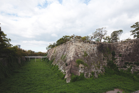 wall in the osaka castle japanのeditorial素材