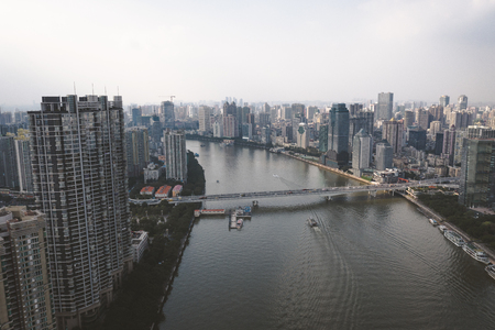 cityscape in the guangzhou chinaの写真素材