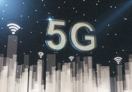 3D rendering illustration 5G icon