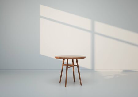 3D render - Table in white roomの写真素材