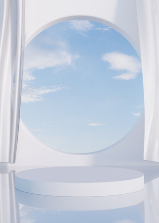 3D rendering simple exhibition backgroundの写真素材