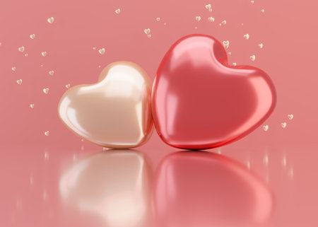 3D rendering simple heart backgroundの写真素材