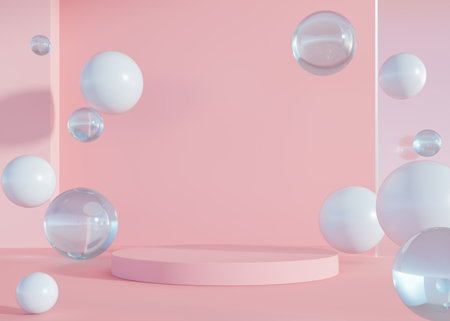 3D rendering simple product backgroundの写真素材