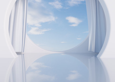 3D rendering simple exhibition backgroundの写真素材