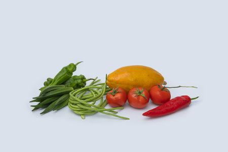 Fresh vegetables with white background